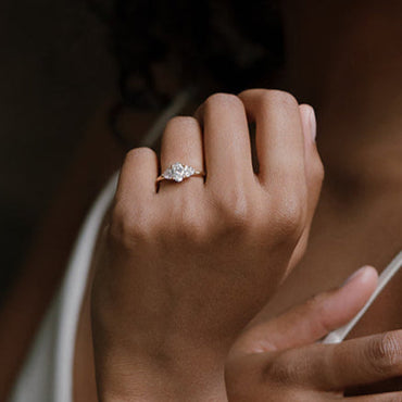 Cushion Hidden Halo Lab Grown Diamond Engagement Ring
