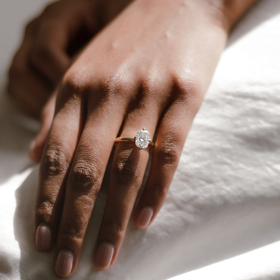 Cushion Hidden Halo Lab Grown Diamond Engagement Ring