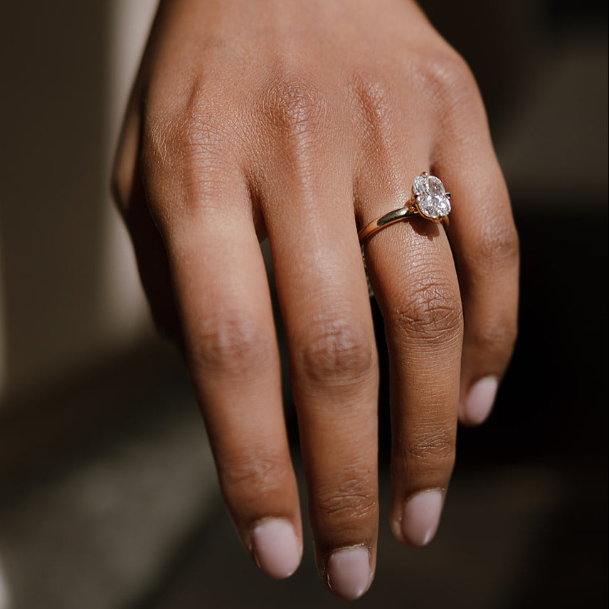 Cushion Hidden Halo Lab Grown Diamond Engagement Ring