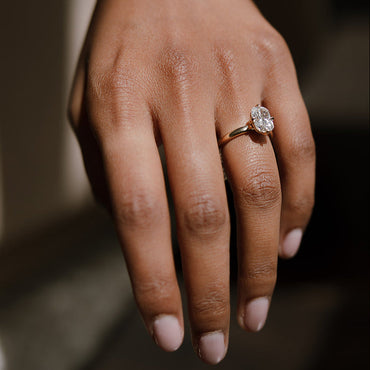 Cushion Hidden Halo Lab Grown Diamond Engagement Ring