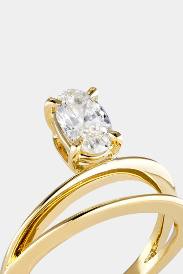 Marquise Shaped Three Stone Lab Grown Diamond Engagement Ring