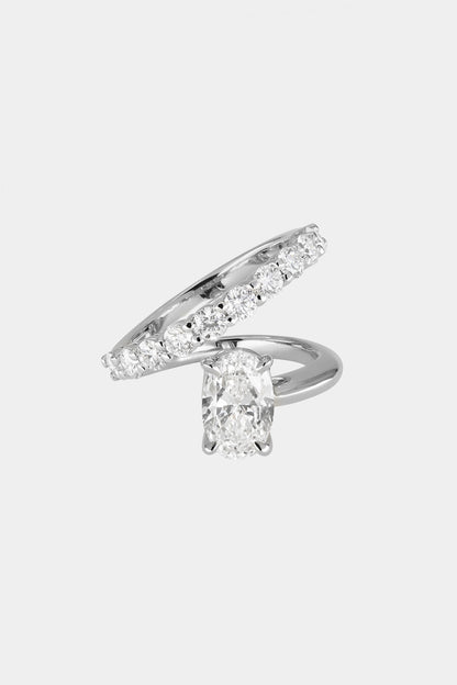 Marquise Shaped Three Stone Lab Grown Diamond Engagement Ring