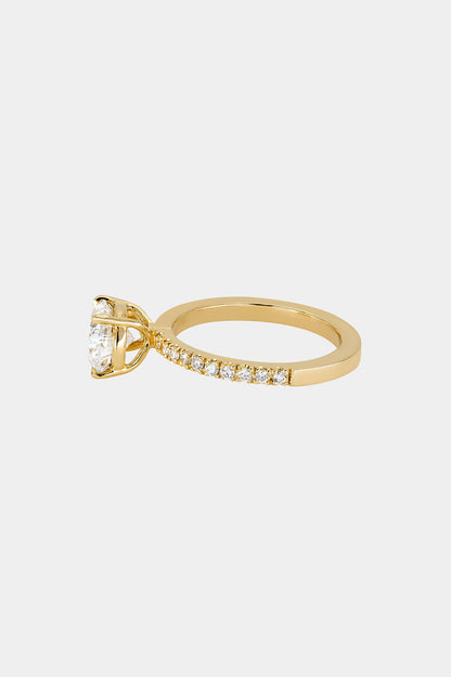 Marquise Shaped Three Stone Lab Grown Diamond Engagement Ring