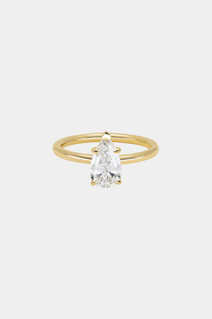 Marquise Shaped Three Stone Lab Grown Diamond Engagement Ring