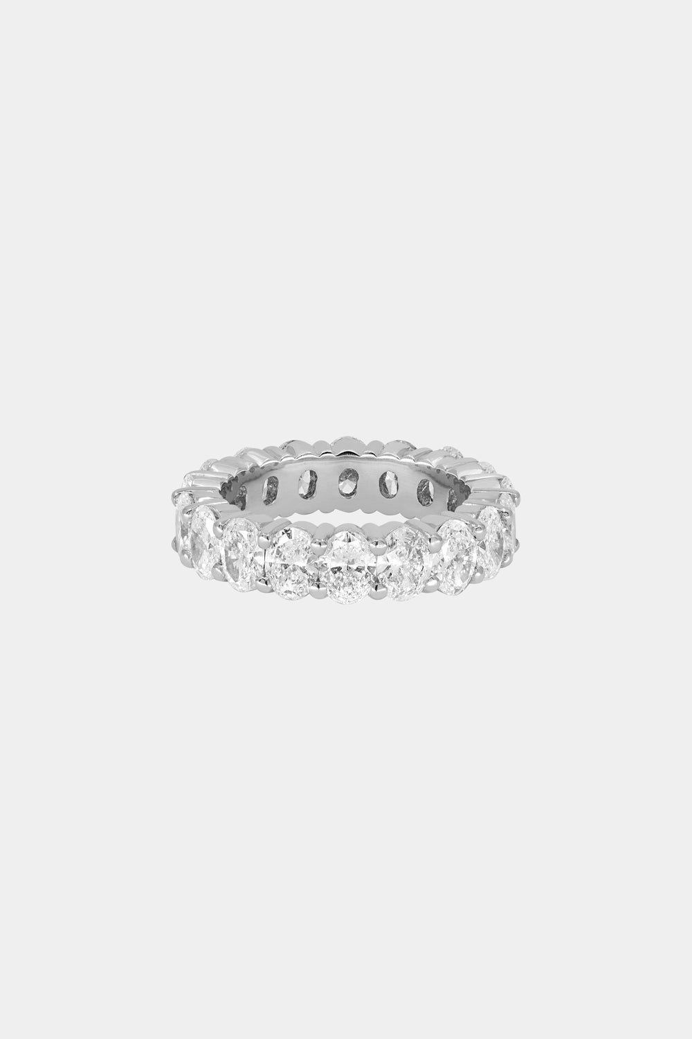 0.25 TCW Round Shaped Half Eternity Lab Grown Diamond Wedding Band