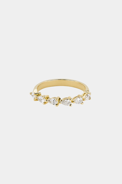 0.25 TCW Round Shaped Half Eternity Lab Grown Diamond Wedding Band