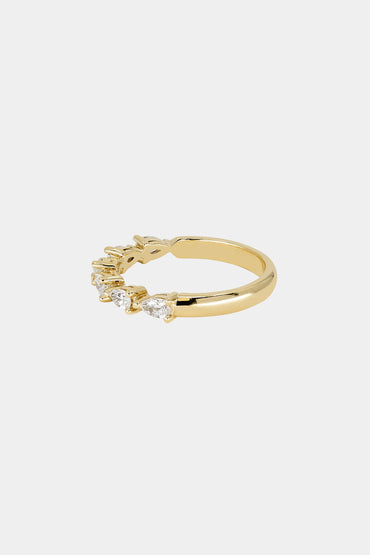 0.25 TCW Round Shaped Half Eternity Lab Grown Diamond Wedding Band