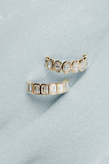 0.25 TCW Round Shaped Half Eternity Lab Grown Diamond Wedding Band