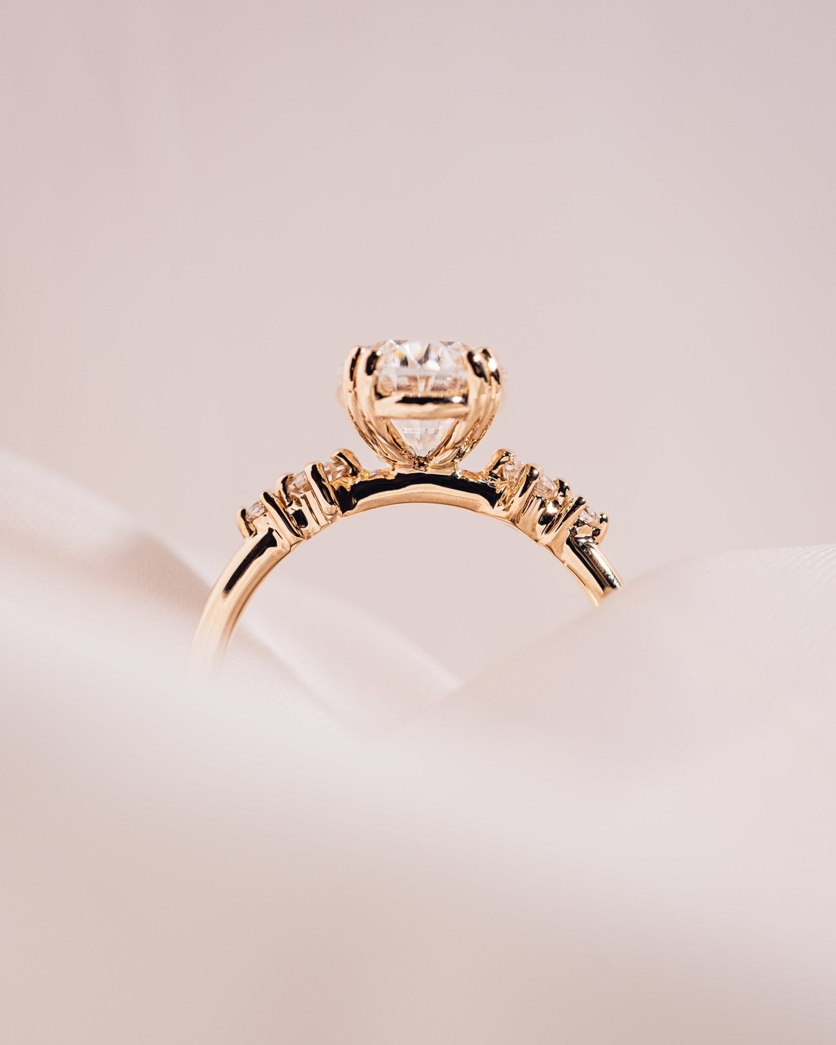 Cushion Hidden Halo Lab Grown Diamond Engagement Ring