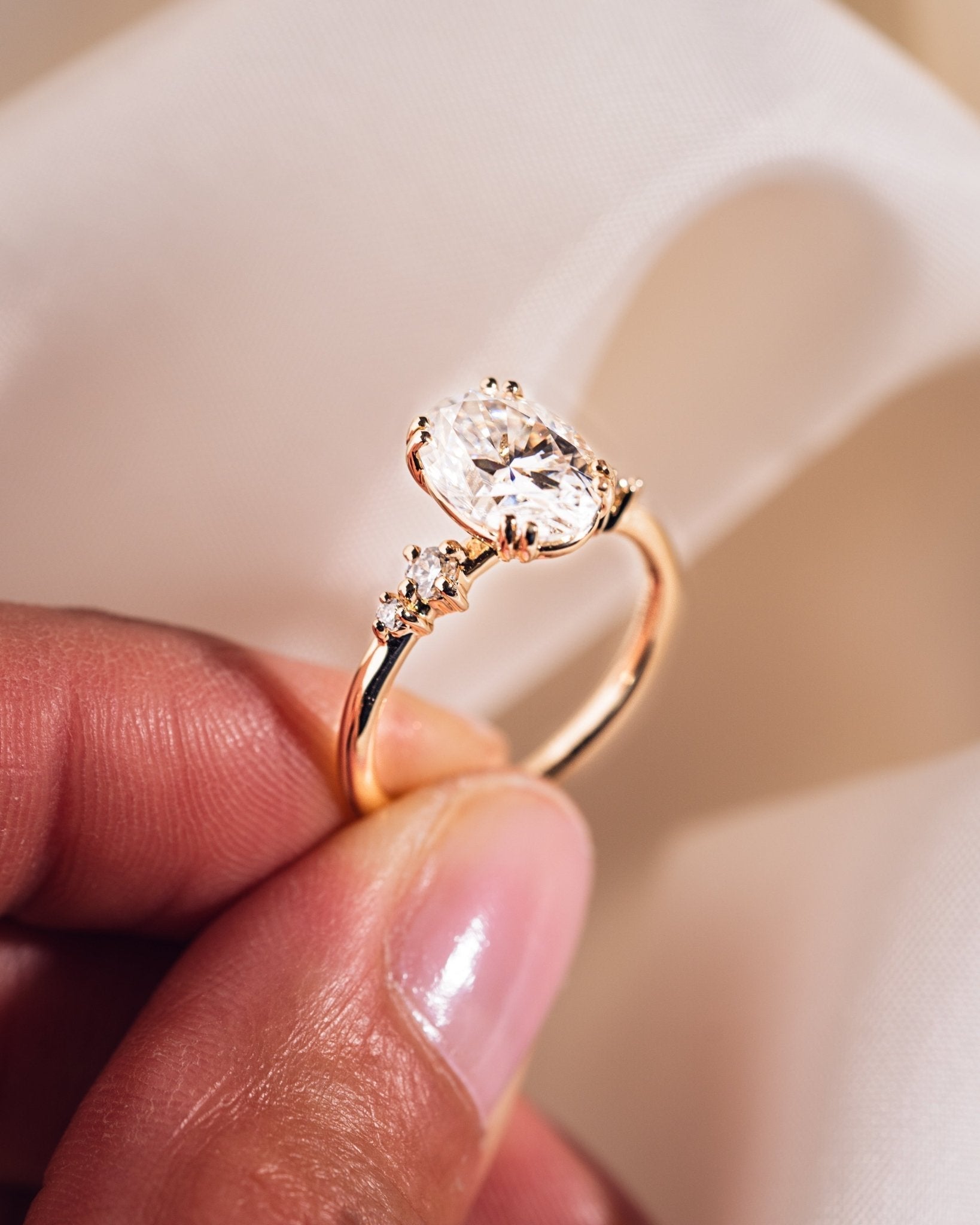 Cushion Hidden Halo Lab Grown Diamond Engagement Ring