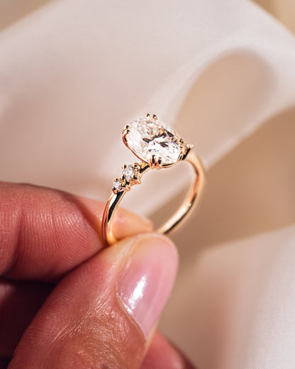 Cushion Hidden Halo Lab Grown Diamond Engagement Ring