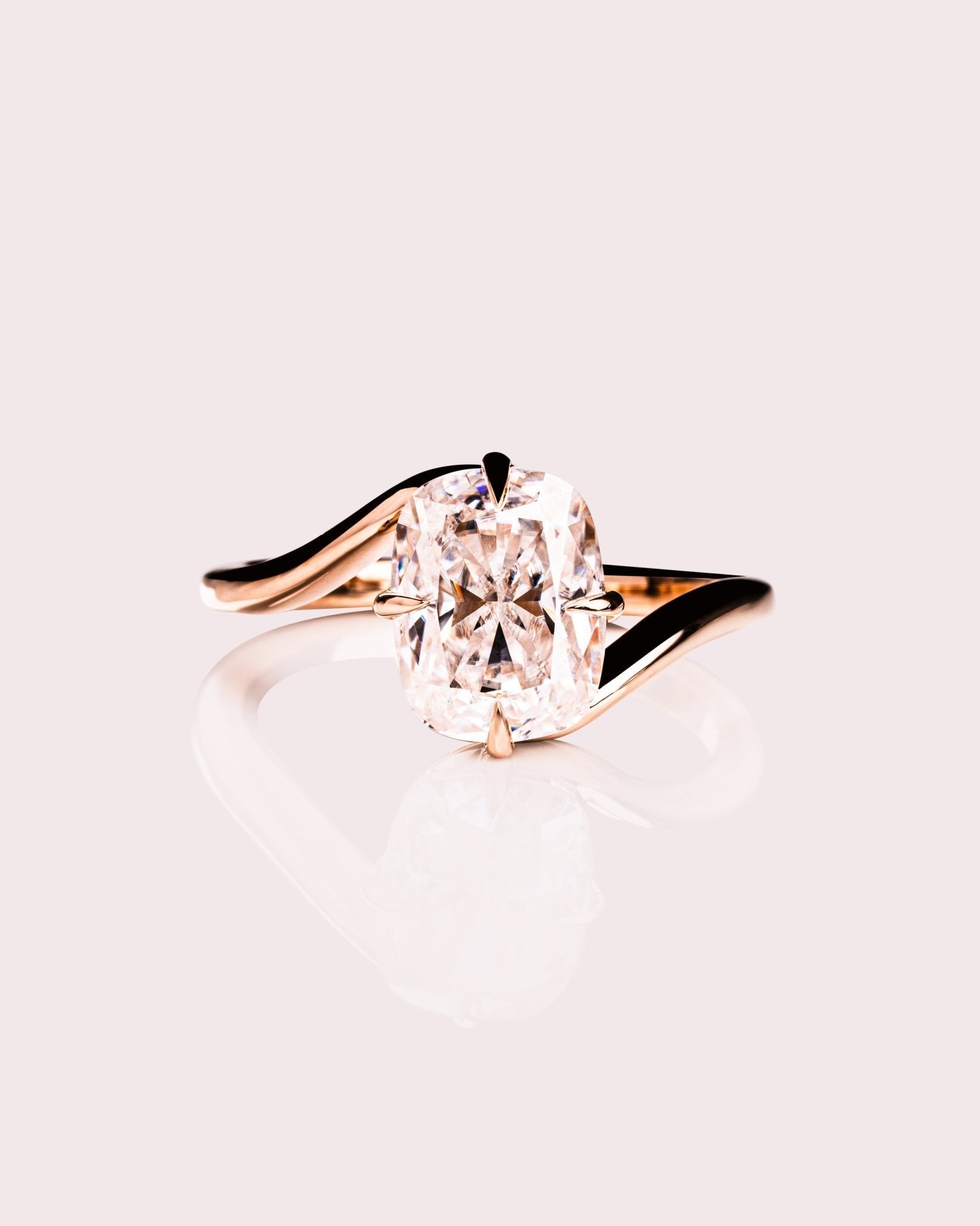 Cushion Hidden Halo Lab Grown Diamond Engagement Ring