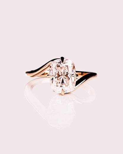 Cushion Hidden Halo Lab Grown Diamond Engagement Ring