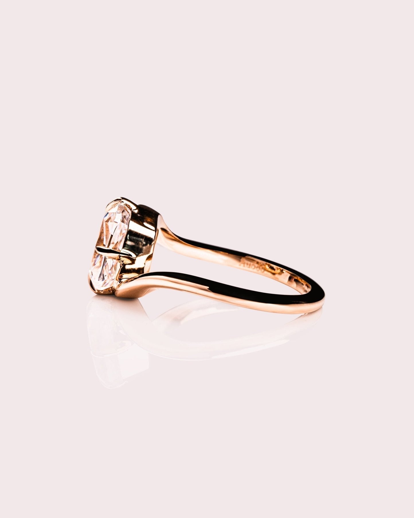 Cushion Hidden Halo Lab Grown Diamond Engagement Ring