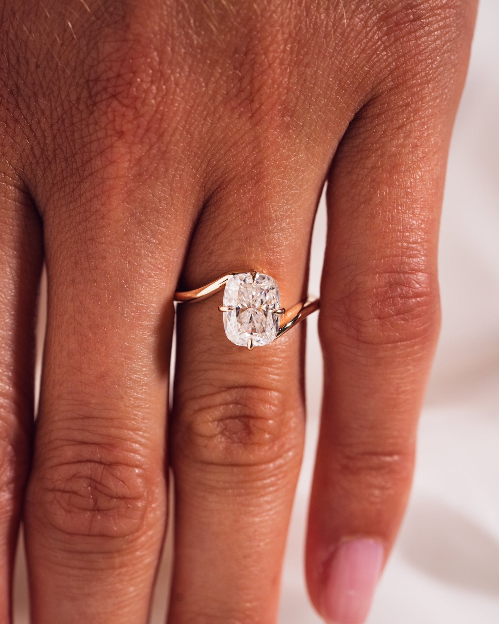 Cushion Hidden Halo Lab Grown Diamond Engagement Ring