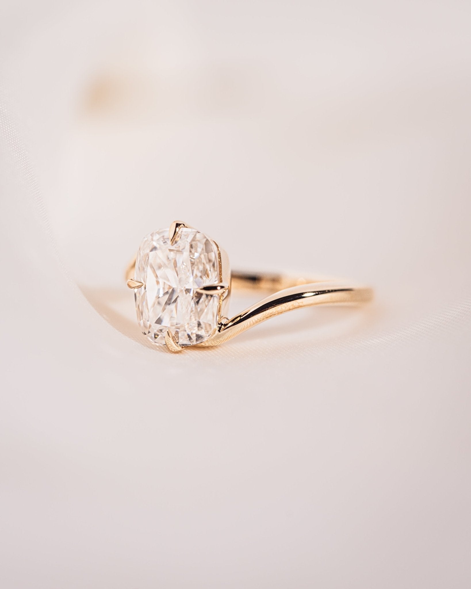 Cushion Hidden Halo Lab Grown Diamond Engagement Ring
