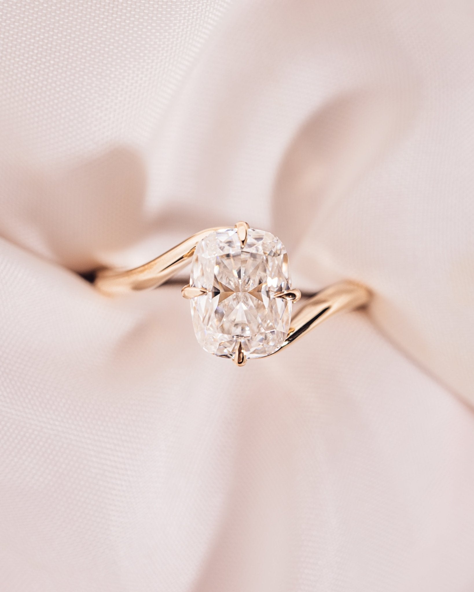 Cushion Hidden Halo Lab Grown Diamond Engagement Ring