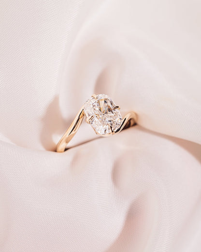 Cushion Hidden Halo Lab Grown Diamond Engagement Ring