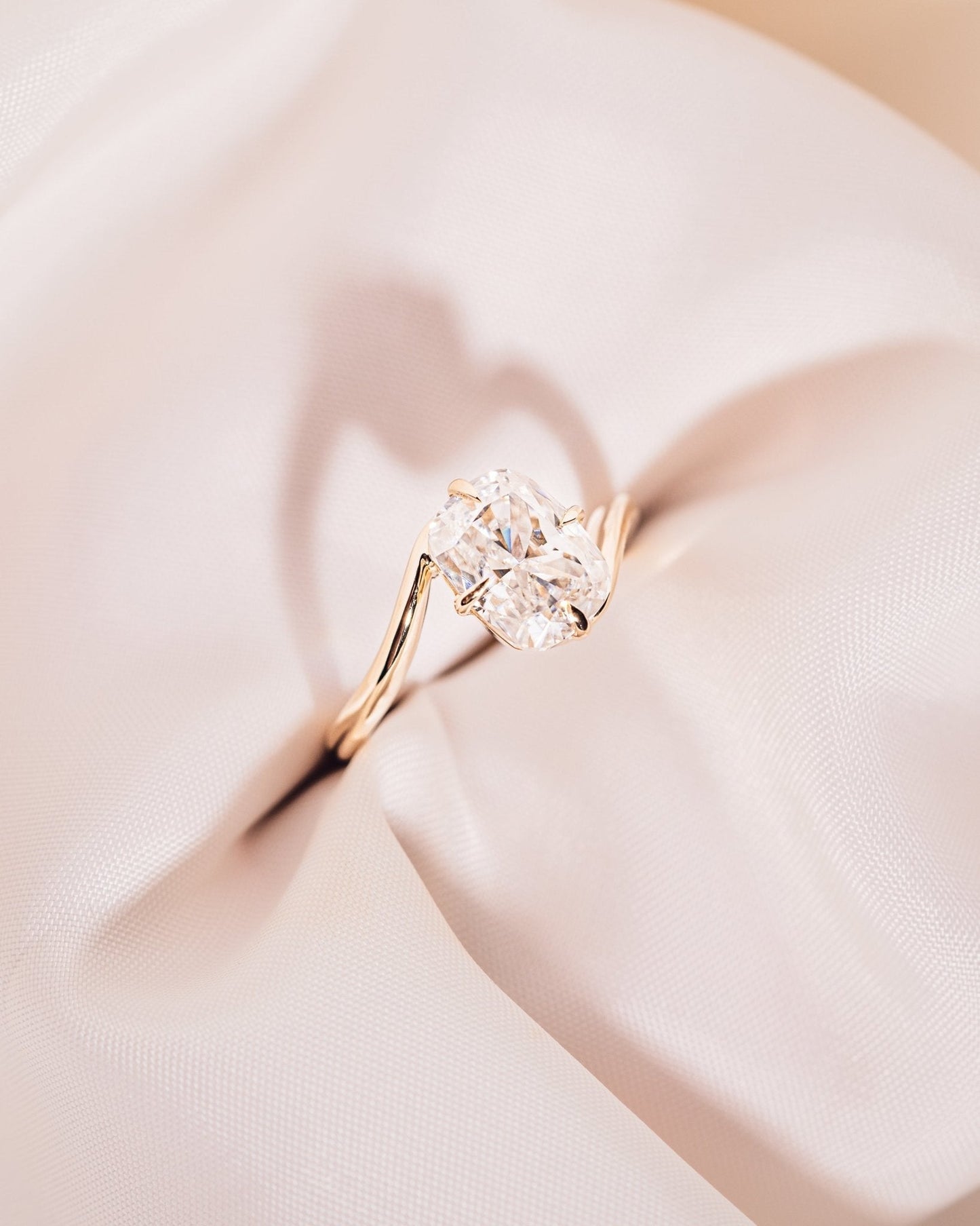 Cushion Hidden Halo Lab Grown Diamond Engagement Ring