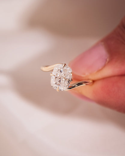 Cushion Hidden Halo Lab Grown Diamond Engagement Ring