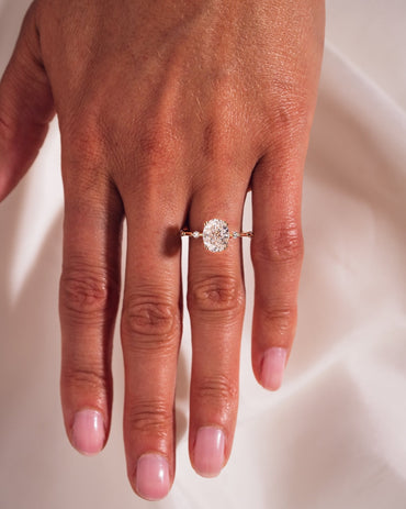 Cushion Hidden Halo Lab Grown Diamond Engagement Ring