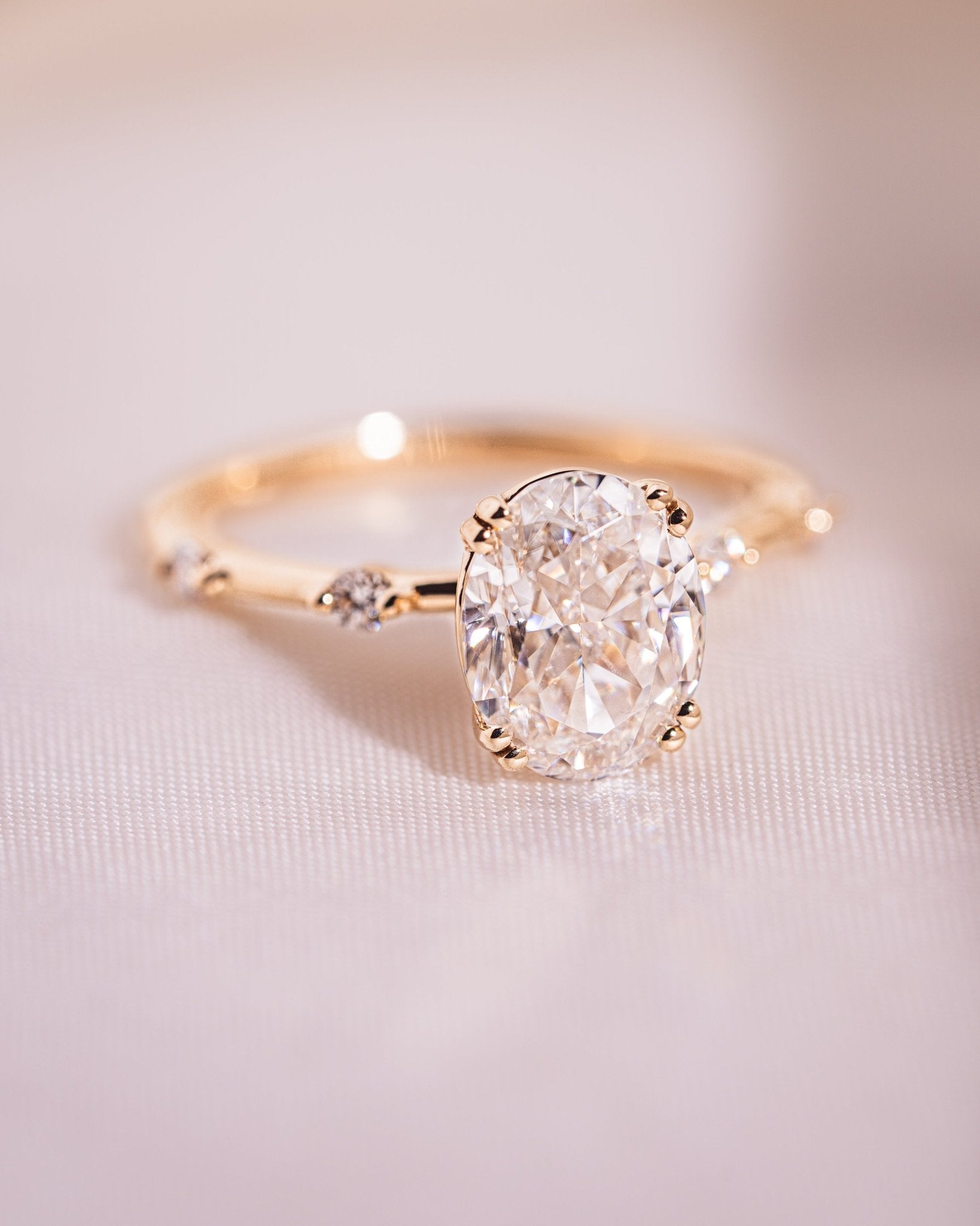 Cushion Hidden Halo Lab Grown Diamond Engagement Ring