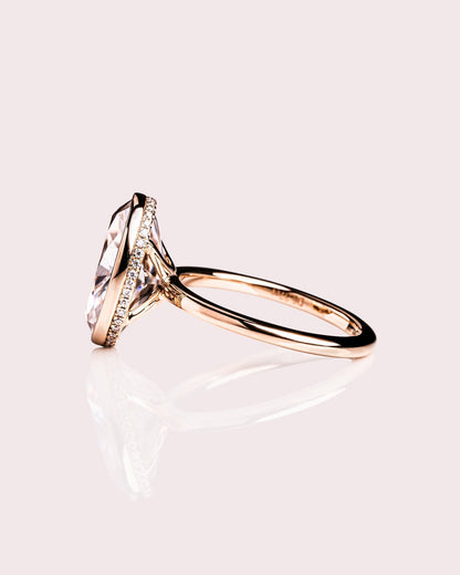 Cushion Hidden Halo Lab Grown Diamond Engagement Ring