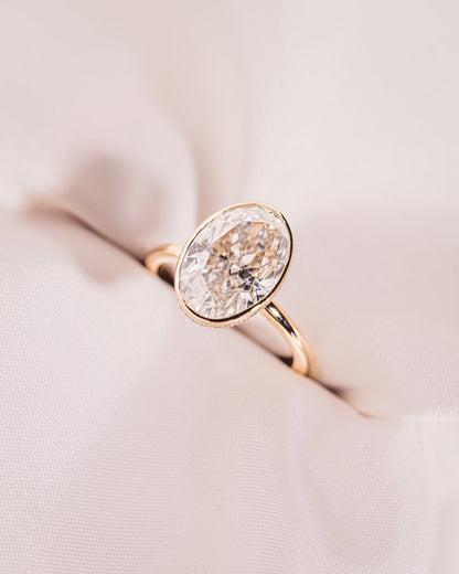 Cushion Hidden Halo Lab Grown Diamond Engagement Ring