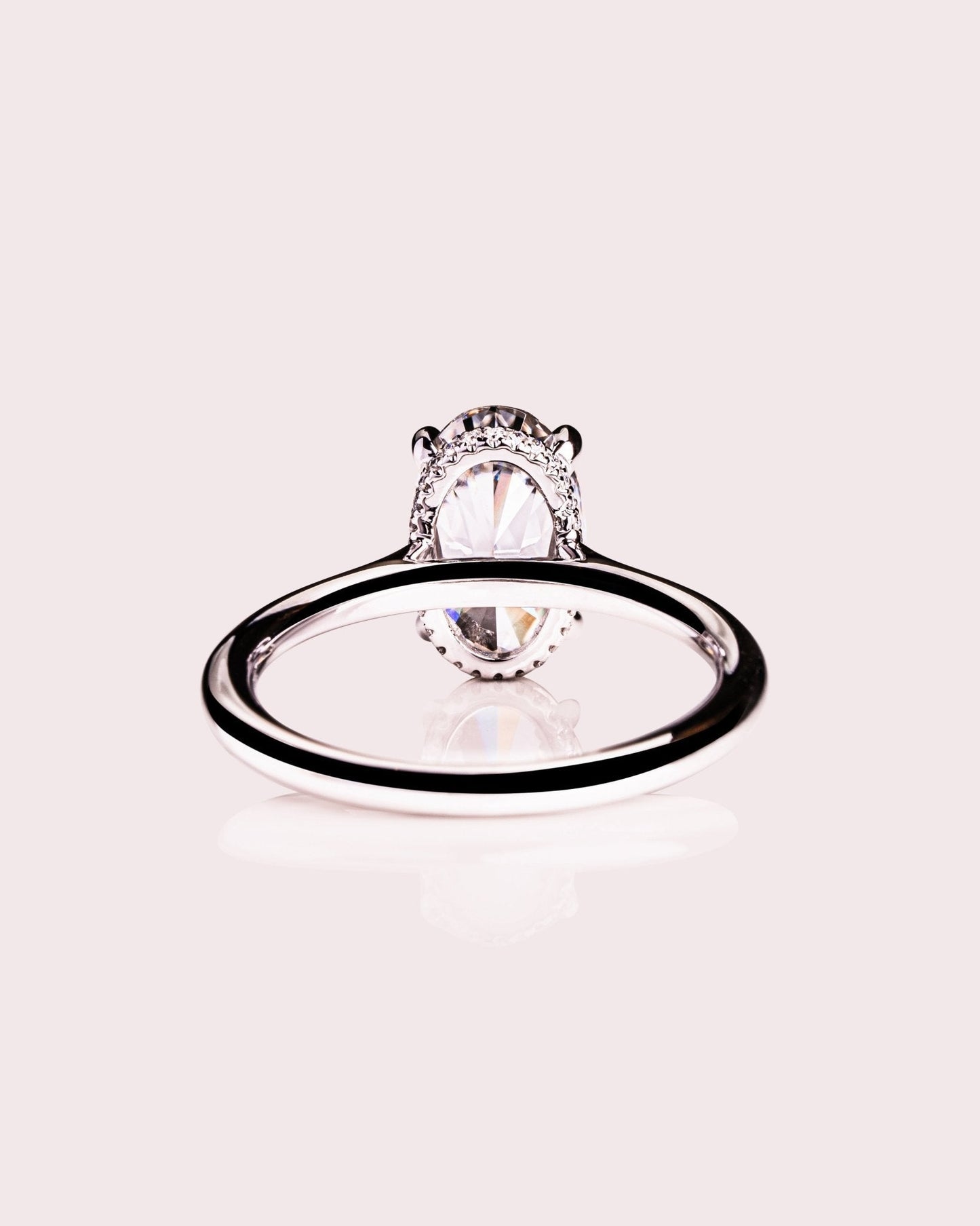 Cushion Hidden Halo Lab Grown Diamond Engagement Ring