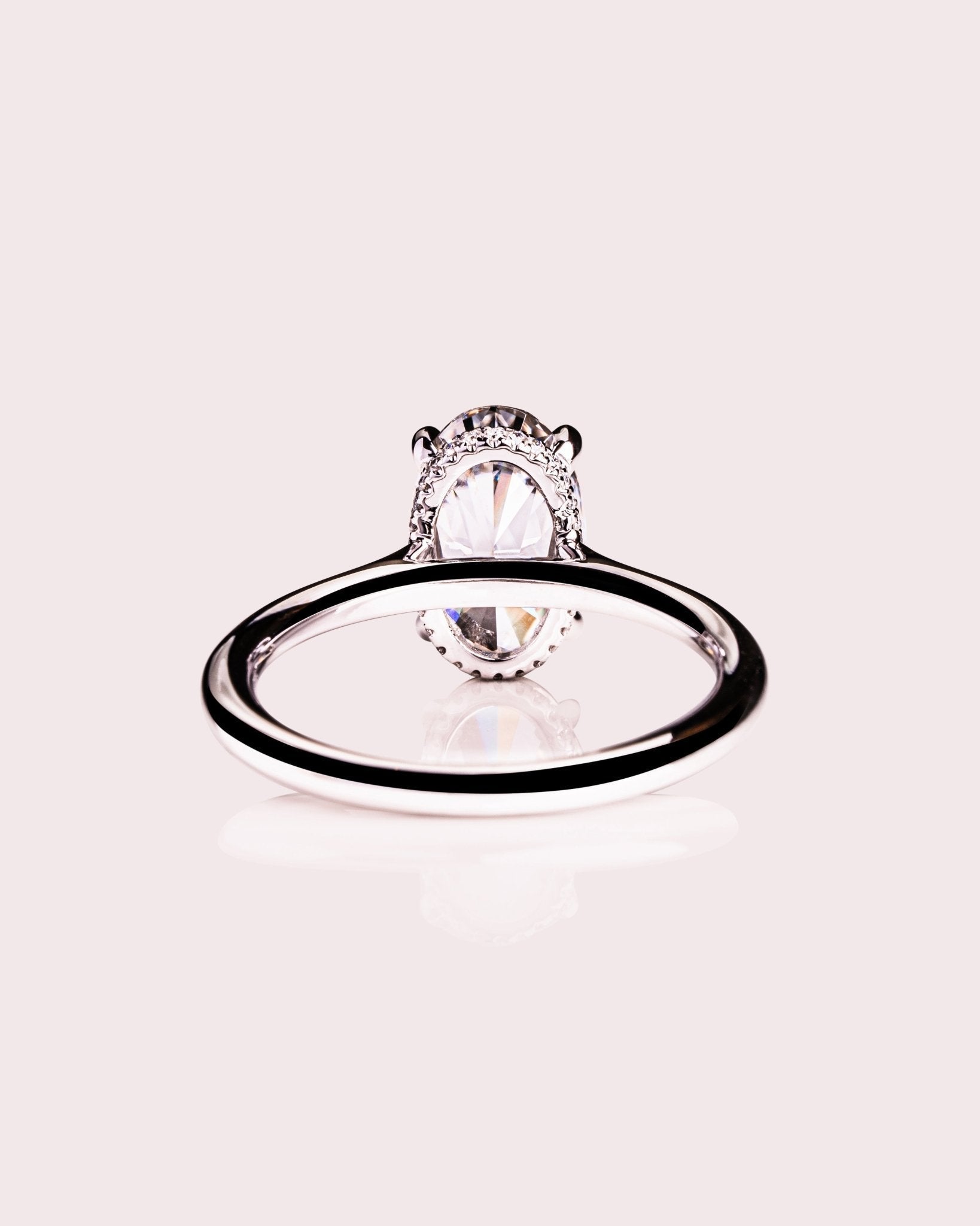 Cushion Hidden Halo Lab Grown Diamond Engagement Ring