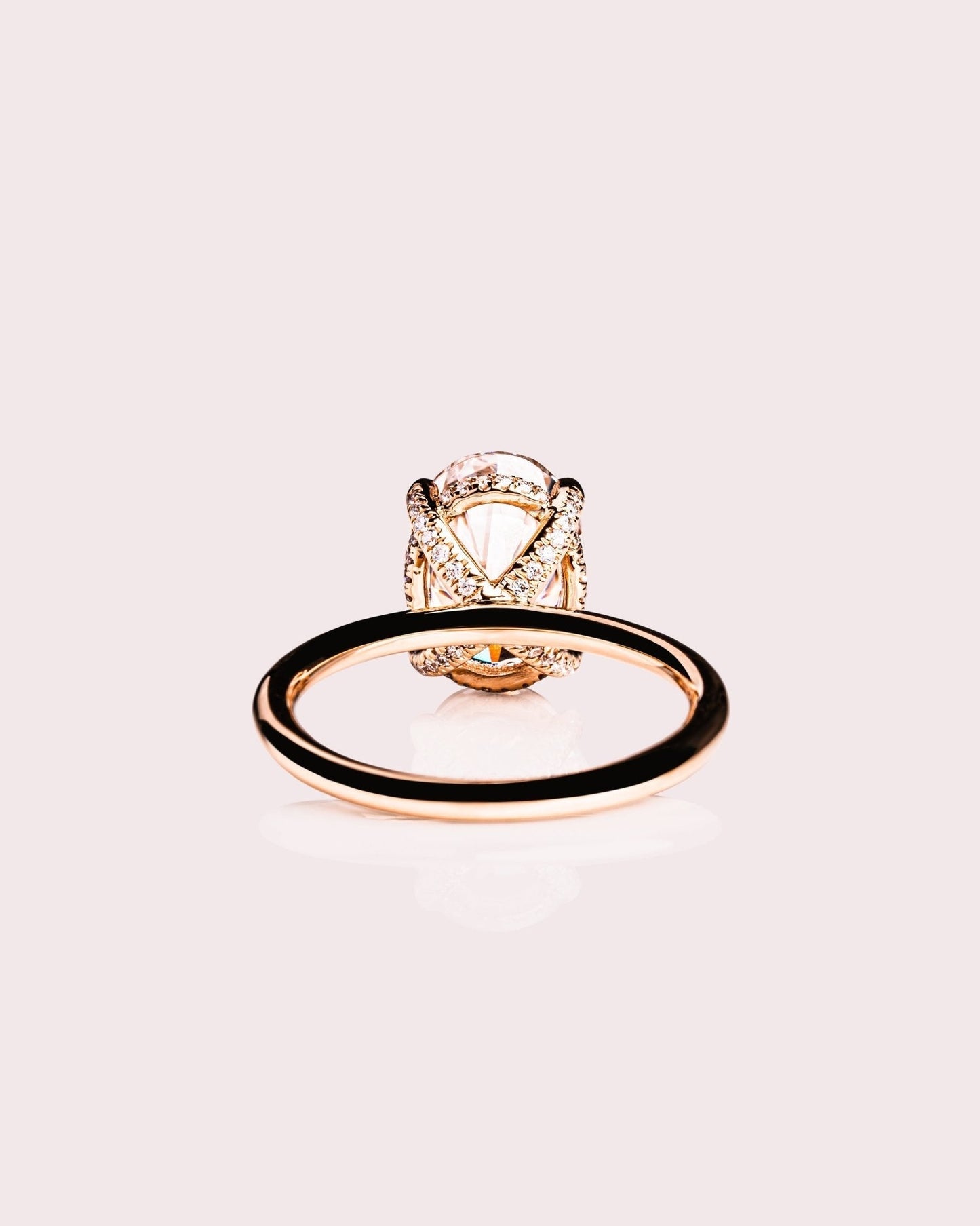 Cushion Hidden Halo Lab Grown Diamond Engagement Ring