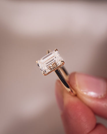 Cushion Hidden Halo Lab Grown Diamond Engagement Ring