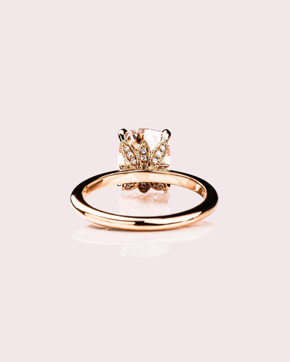 Cushion Hidden Halo Lab Grown Diamond Engagement Ring