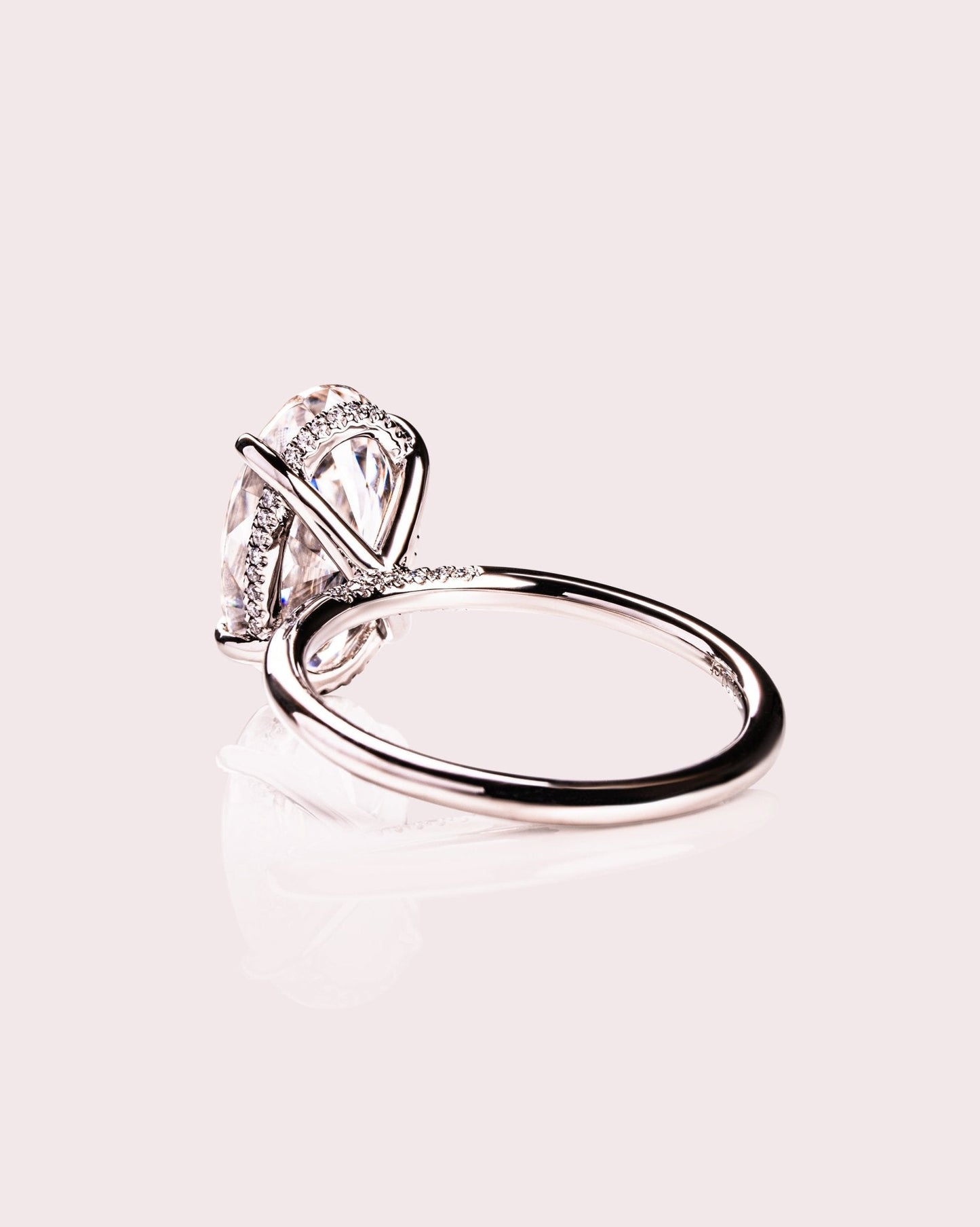 Cushion Hidden Halo Lab Grown Diamond Engagement Ring