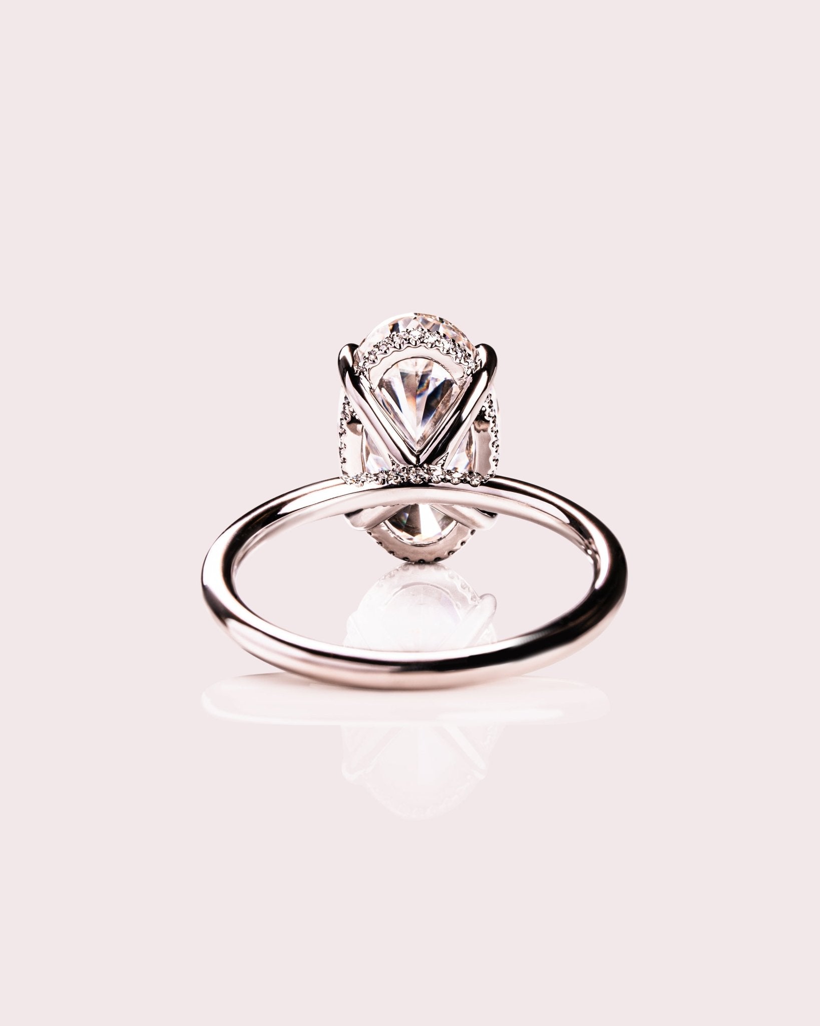Cushion Hidden Halo Lab Grown Diamond Engagement Ring