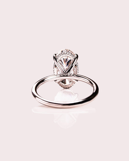 Cushion Hidden Halo Lab Grown Diamond Engagement Ring