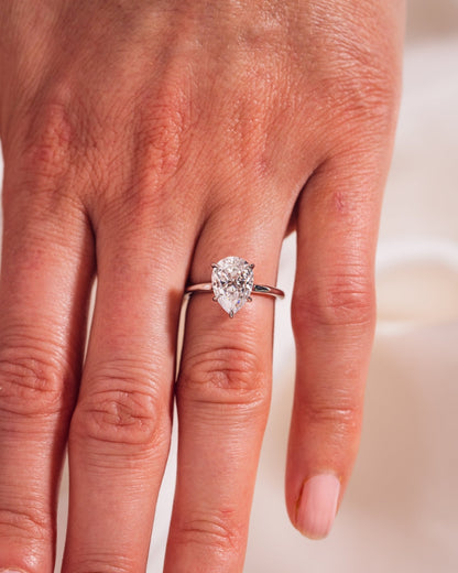 Cushion Hidden Halo Lab Grown Diamond Engagement Ring