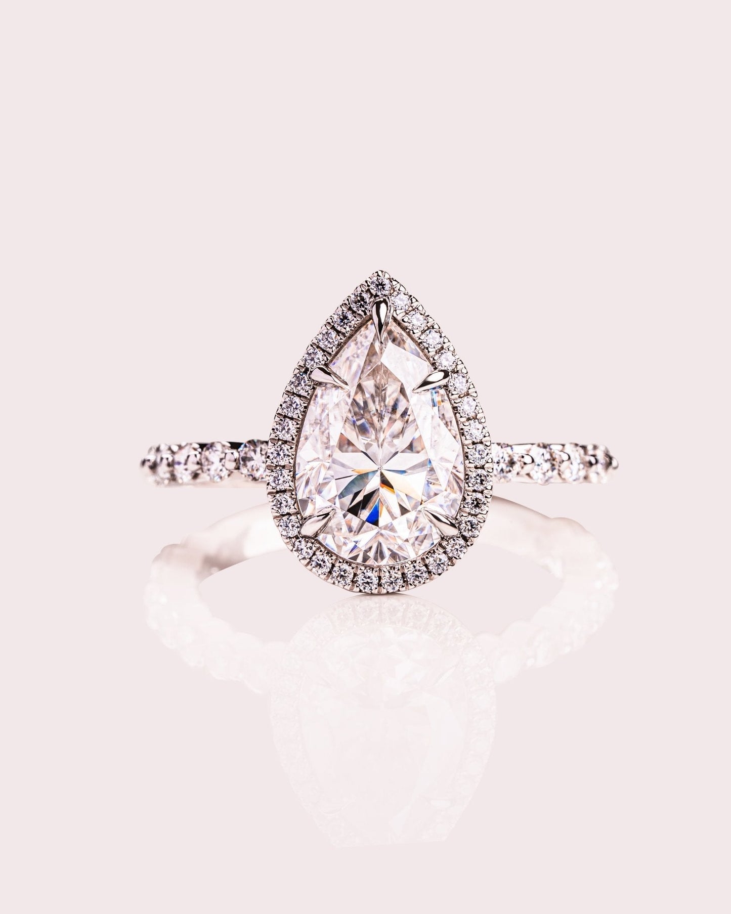Cushion Hidden Halo Lab Grown Diamond Engagement Ring