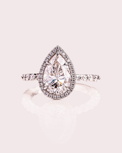 Cushion Hidden Halo Lab Grown Diamond Engagement Ring
