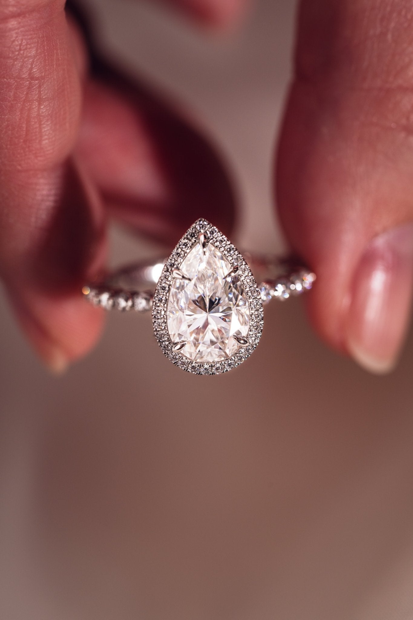 Cushion Hidden Halo Lab Grown Diamond Engagement Ring