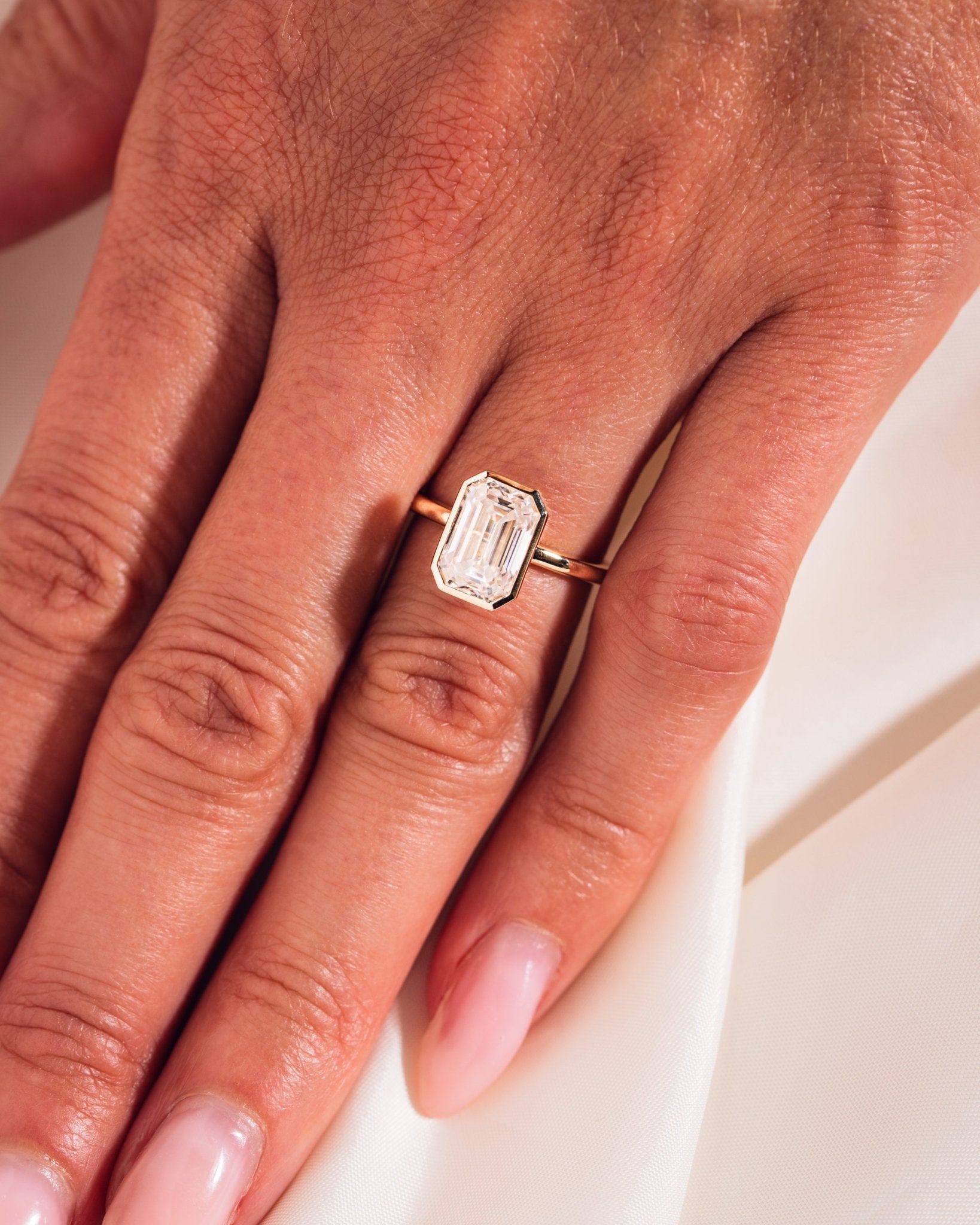 Cushion Hidden Halo Lab Grown Diamond Engagement Ring