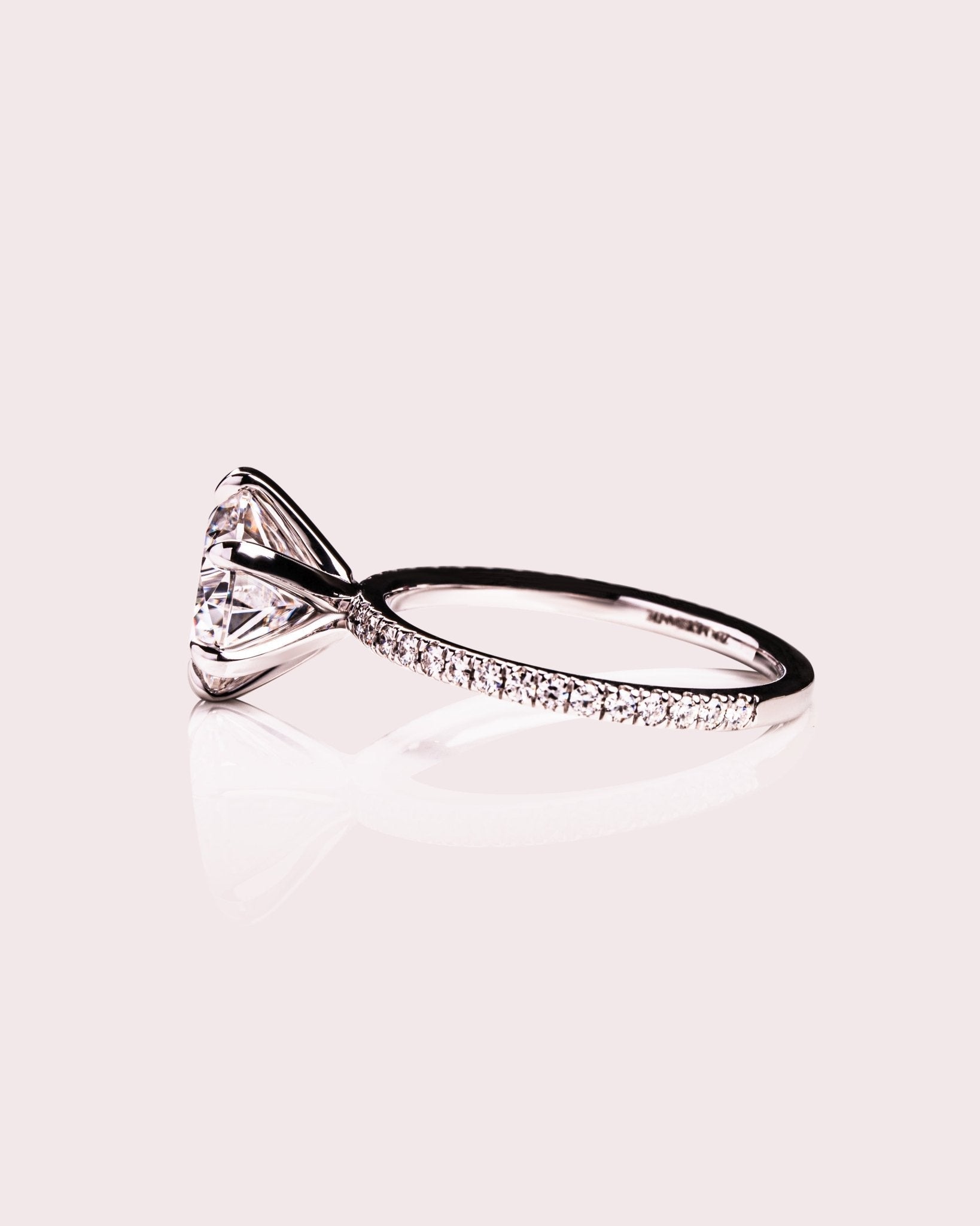 Cushion Hidden Halo Lab Grown Diamond Engagement Ring