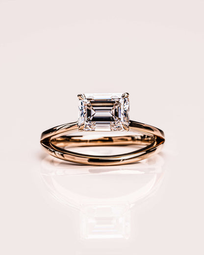 Cushion Hidden Halo Lab Grown Diamond Engagement Ring