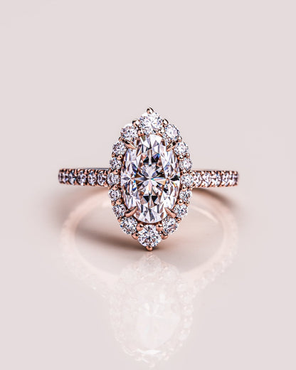 Cushion Hidden Halo Lab Grown Diamond Engagement Ring