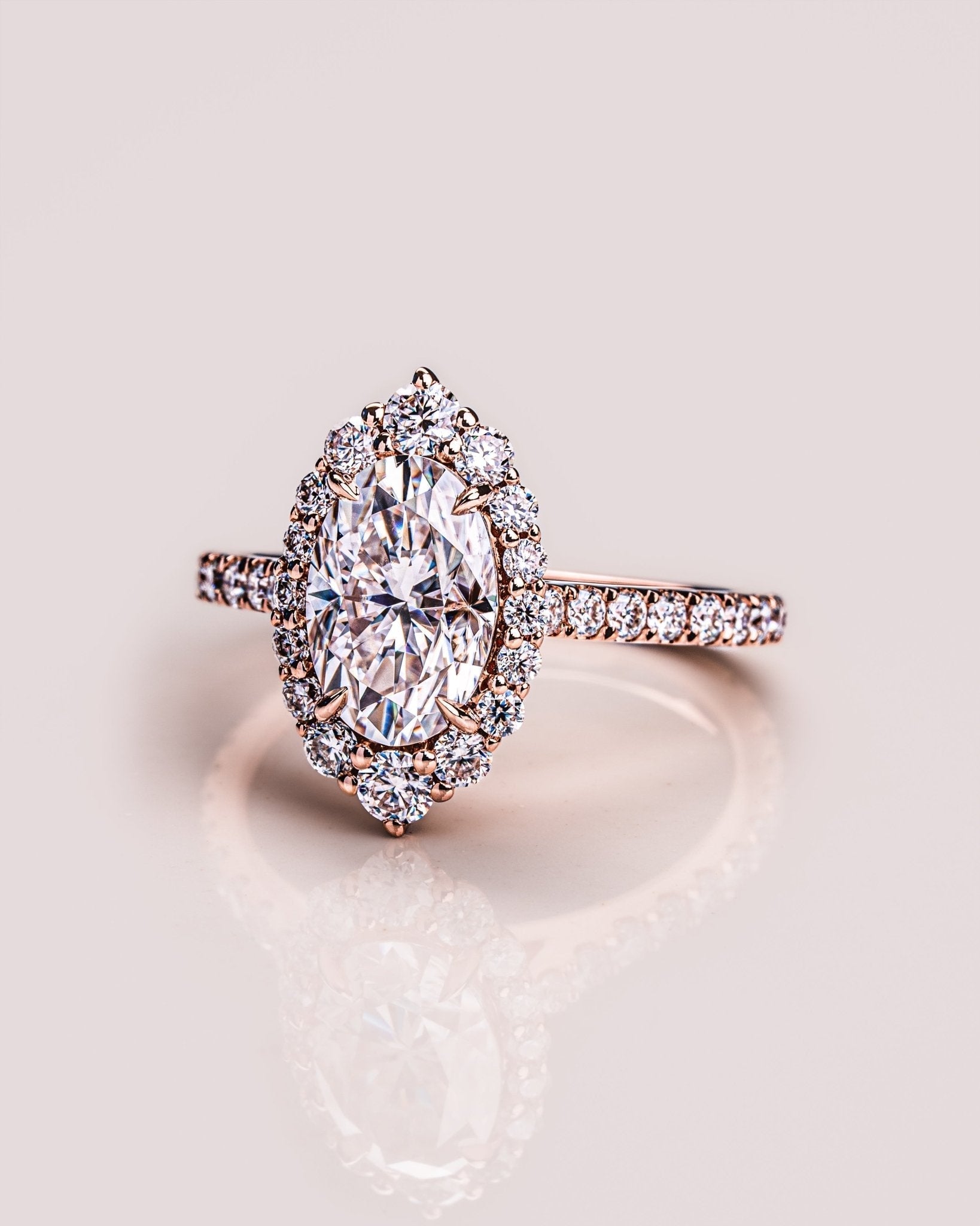 Cushion Hidden Halo Lab Grown Diamond Engagement Ring
