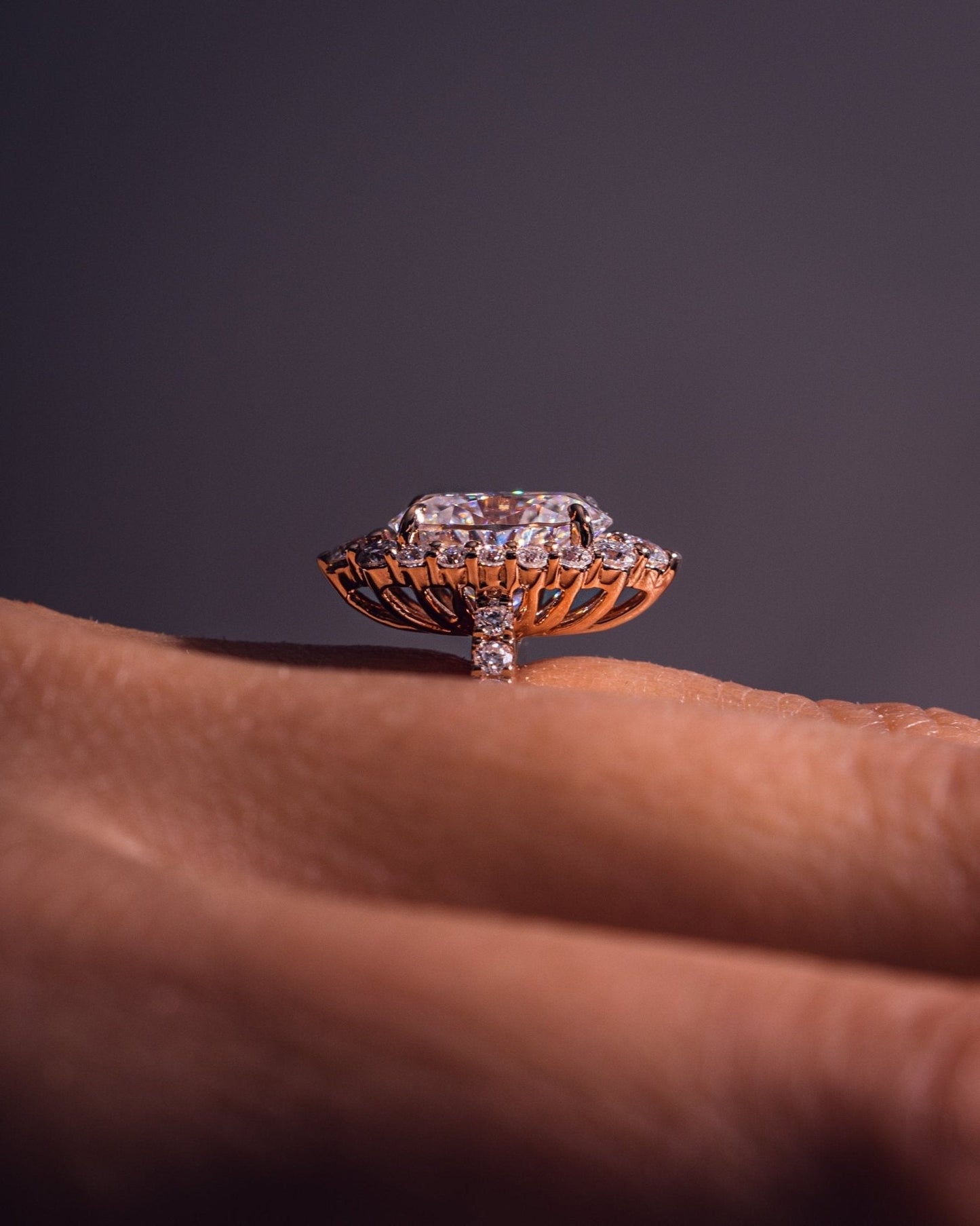 Cushion Hidden Halo Lab Grown Diamond Engagement Ring