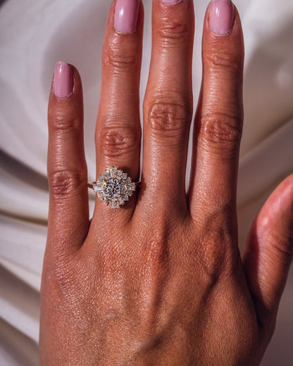 Cushion Hidden Halo Lab Grown Diamond Engagement Ring