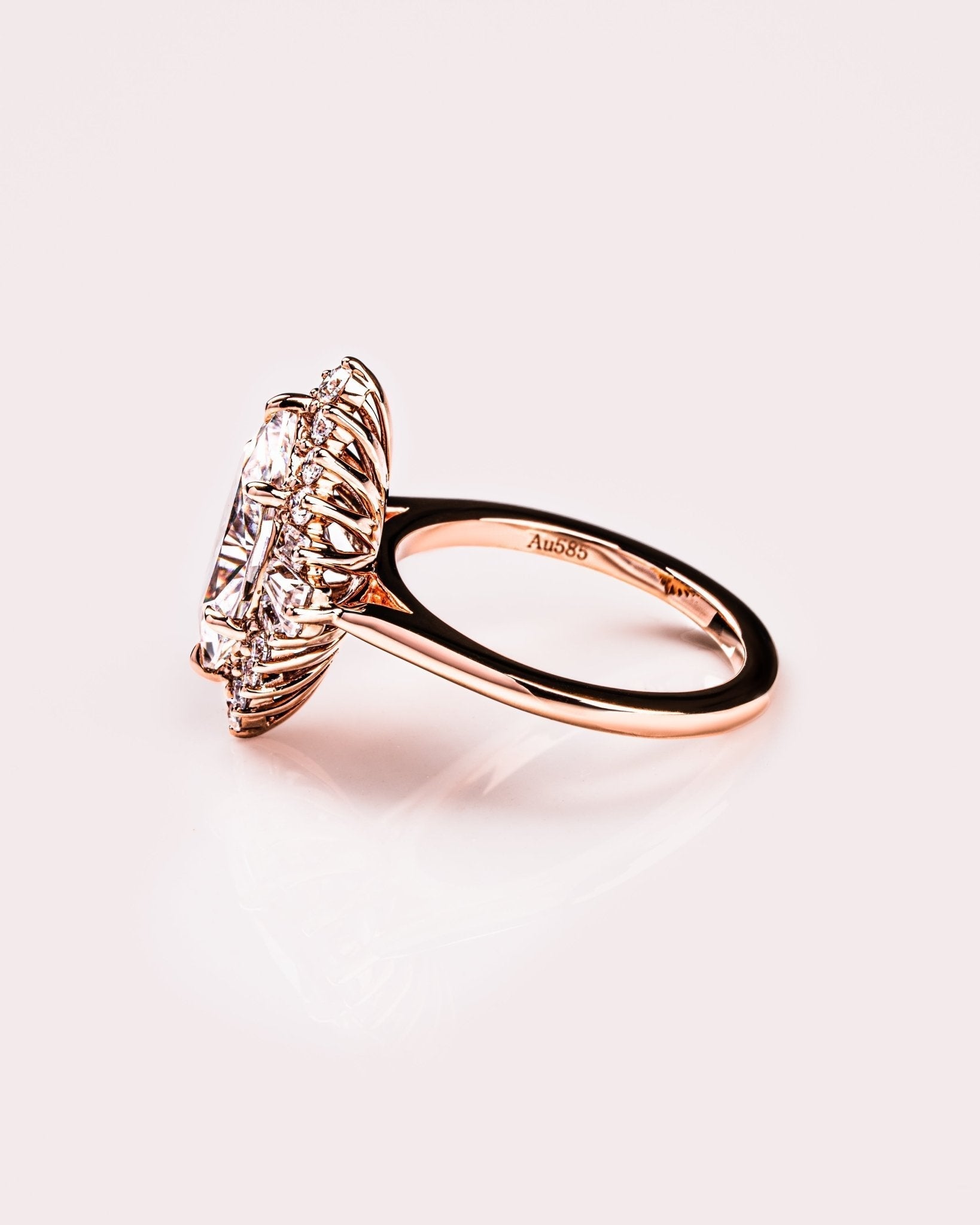 Cushion Hidden Halo Lab Grown Diamond Engagement Ring