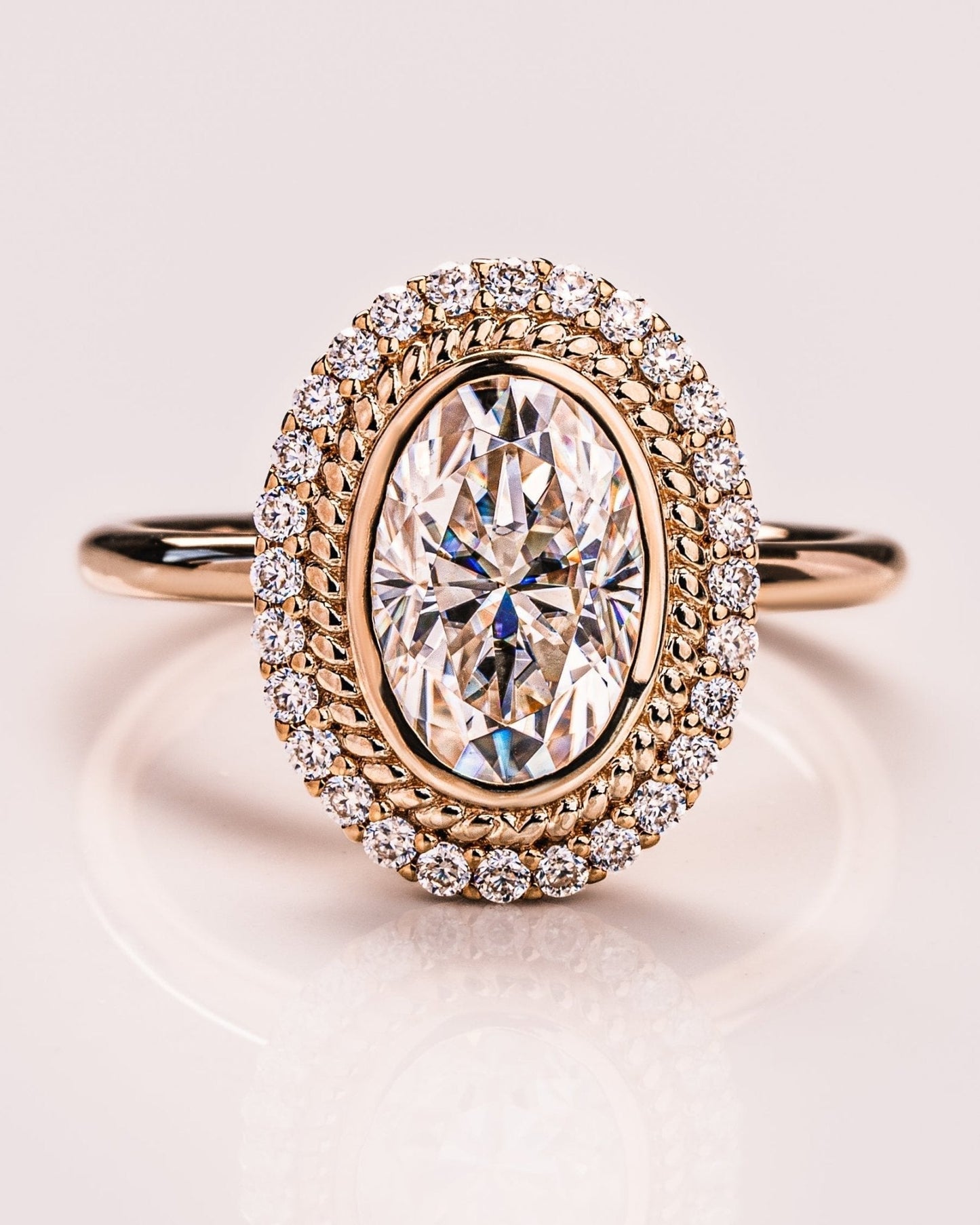 Cushion Hidden Halo Lab Grown Diamond Engagement Ring