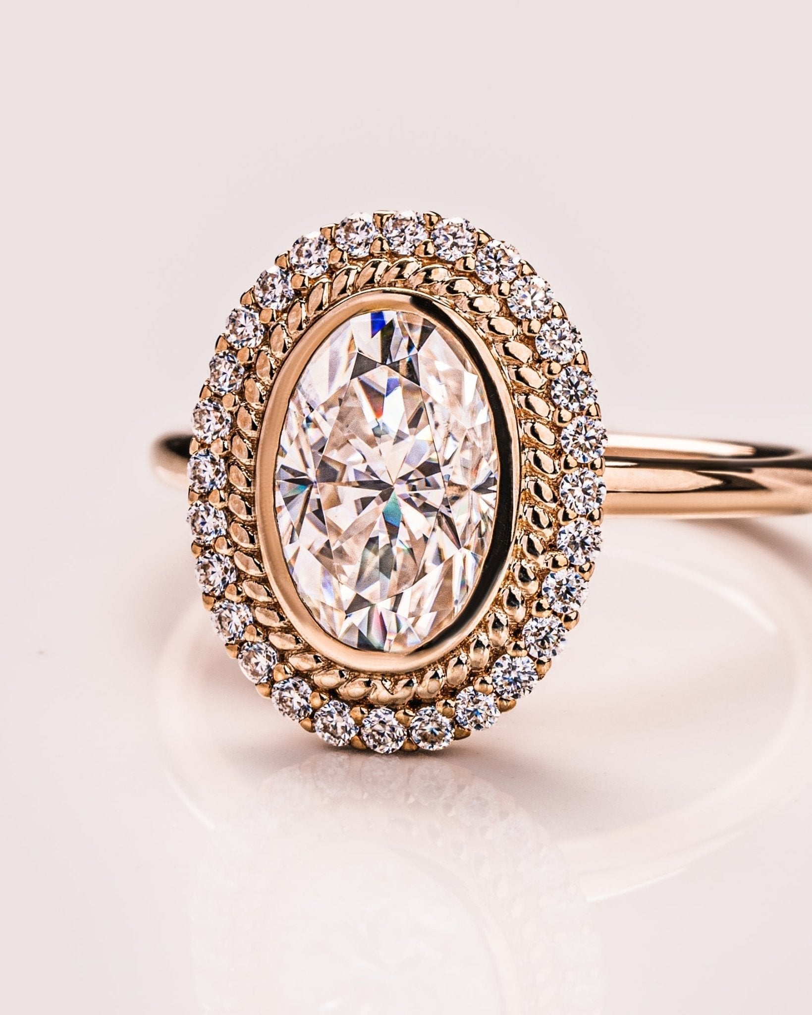 Cushion Hidden Halo Lab Grown Diamond Engagement Ring